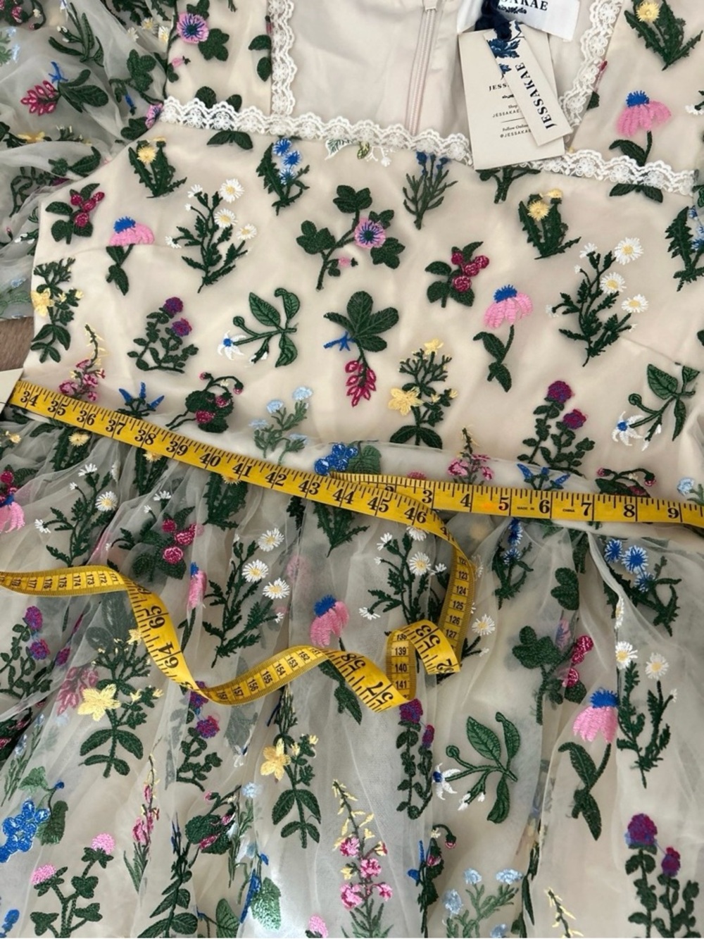 JESSAKAE Floral Dress, New With Tag, Size 1X,
Color Light Beige. - Picture 8 of 12